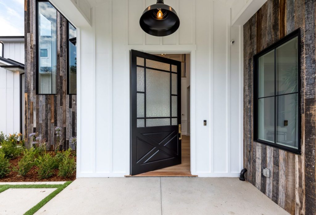 Contemporary home entrance and exterior details